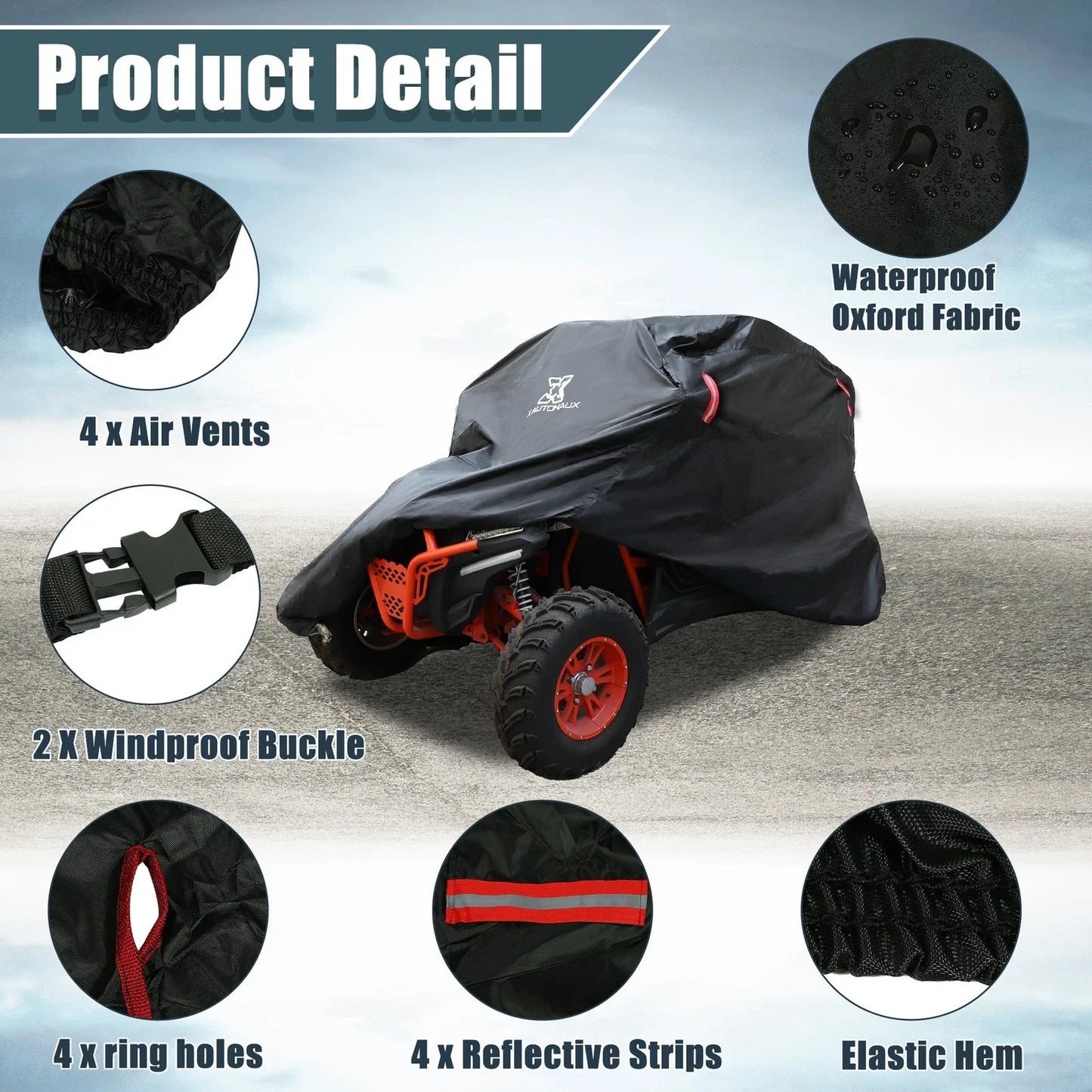 Waterproof 2-3 Seat UTV Cover for Polaris - Rain Protection & Storage