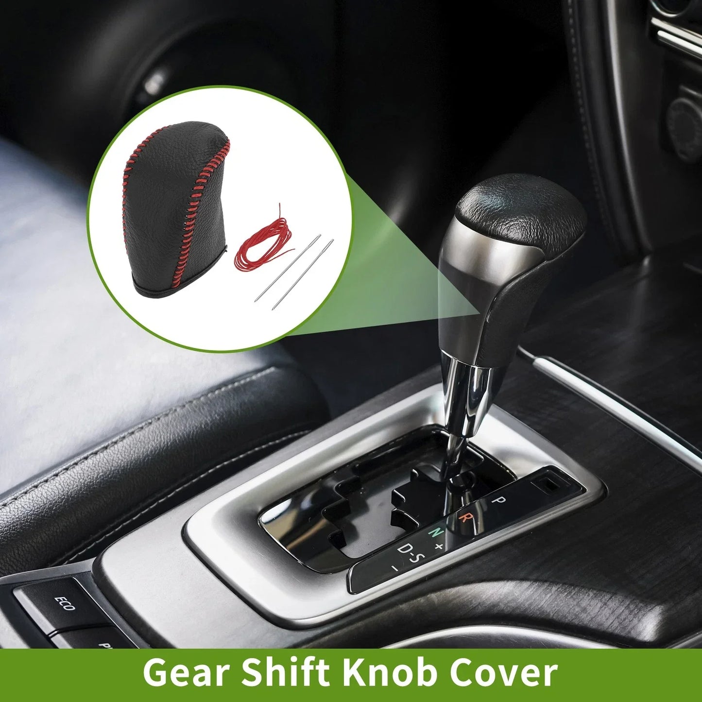 Dodge Journey Gear Shift Knob Cover 2011-2020 Pebbled Black Red