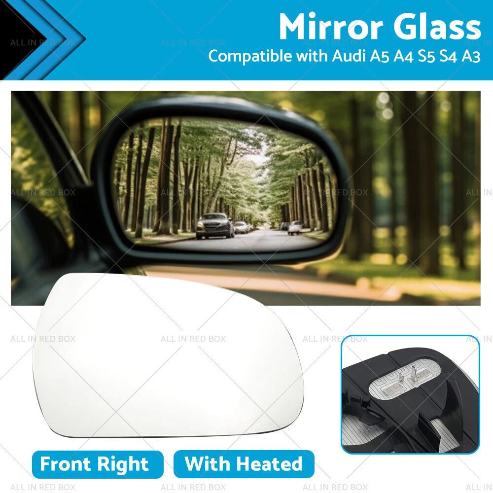 Right Side Heated Mirror Glass for Audi A3 A4 A5 S4 S5 (2006-2020)