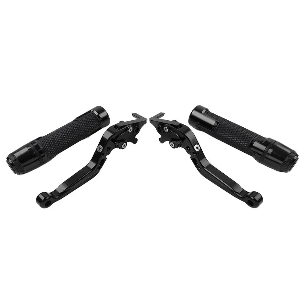 Black Extendable Brake Clutch Levers Grips Set for BMW G310R G310GS (2017-2023)