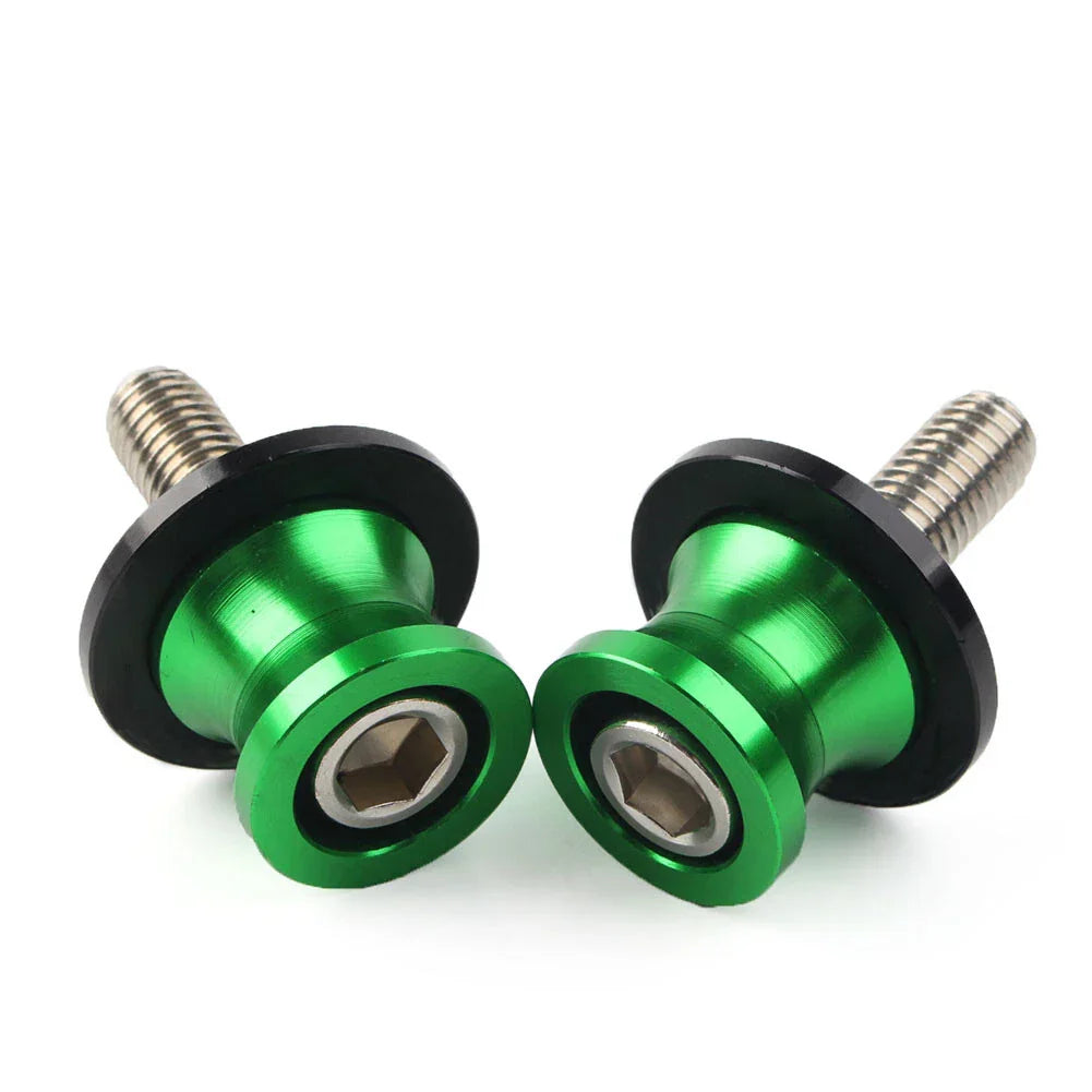 10MM Swingarm Spools Slider Screws for KAWASAKI ZX6R (1998-2011) Green CNC
