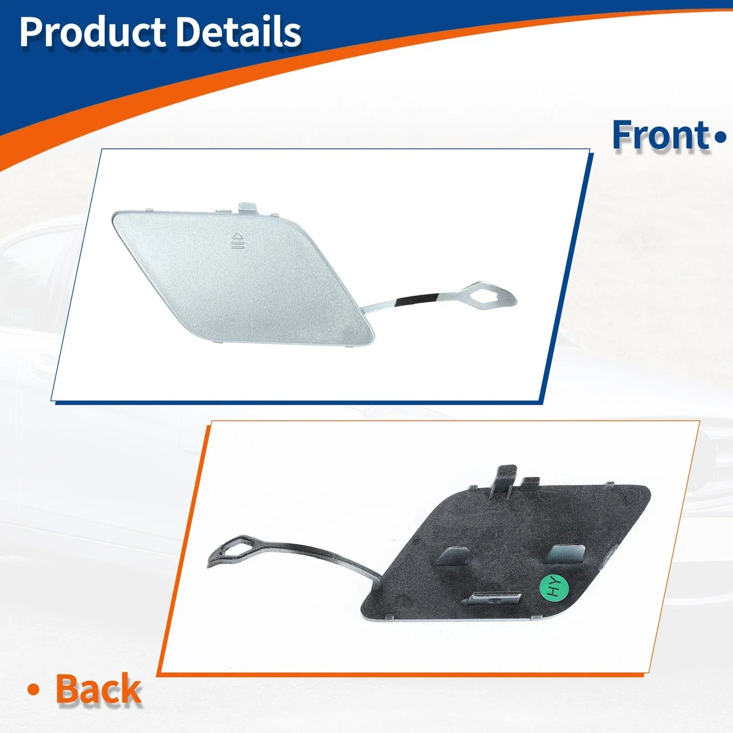 Front Car Bumper Tow Hook Cover for Mercedes-Benz (2012-2015) Diamond Silver
