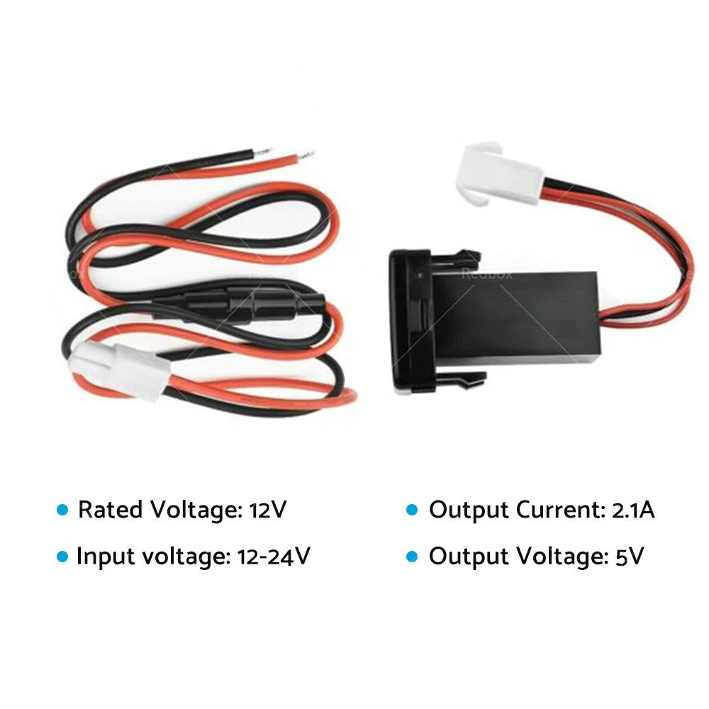 Dual USB Socket Charger for Toyota Hilux Prado Land Cruiser (2003-2023)