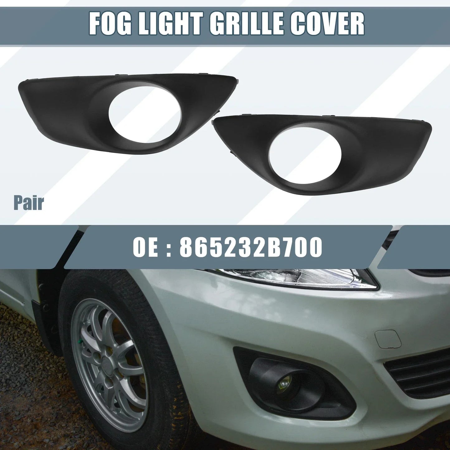 Front Left Right Fog Light Grille Cover for Hyundai Santa Fe (2010-2012) 2 x