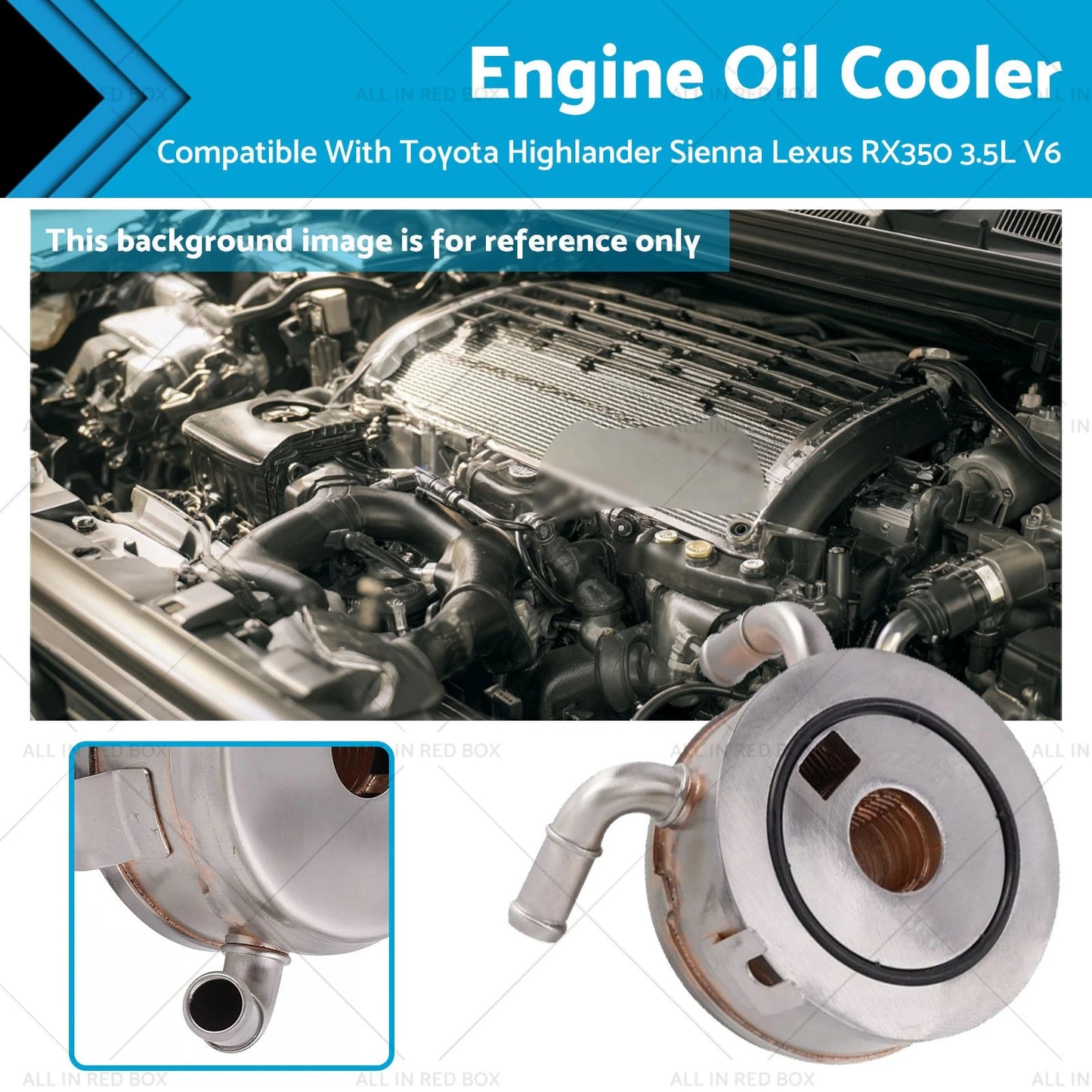 Engine Oil Cooler for Toyota Highlander, Sienna, Lexus RX350 3.5L V6 (2007-2020)