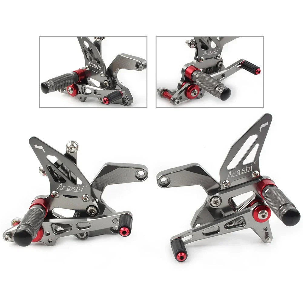 Rear Footpegs for Kawasaki Z900 2021-2023 - Grey Aluminum