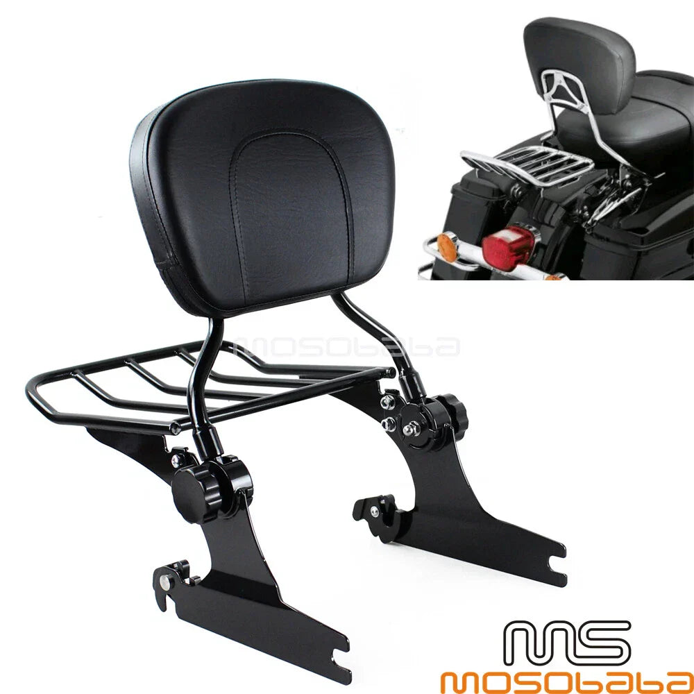Detachable Sissy Bar Luggage Rack Backrest for Harley Softail Deluxe (05-15)