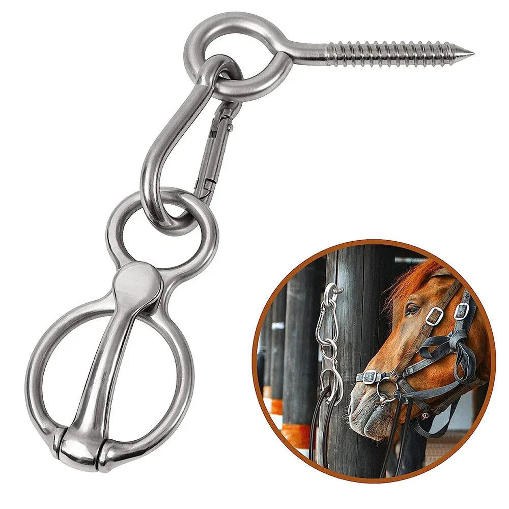 Horse Tie Ring with Eye Bolts & Snaps for Horses
