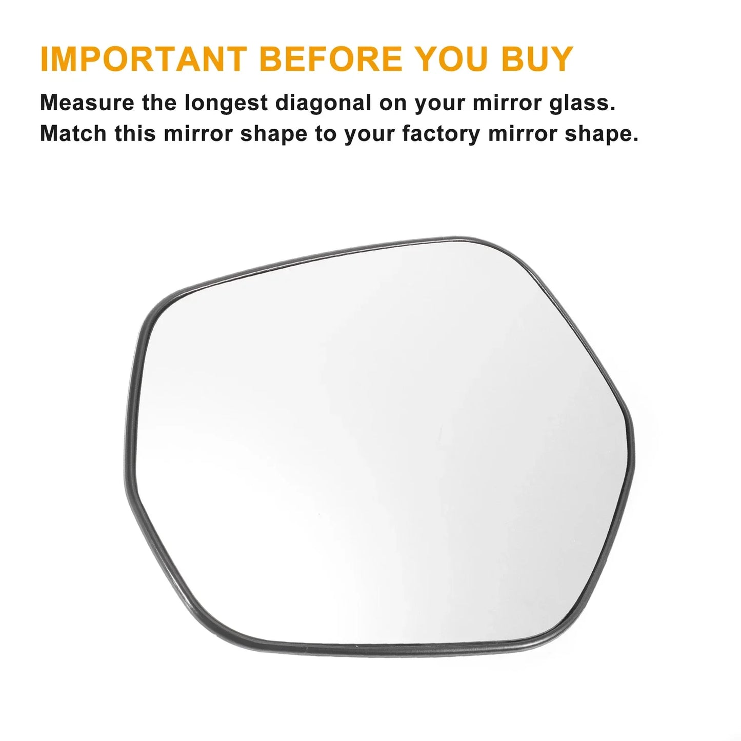Left Side White Mirror Glass w/ Back Non-Heated for Honda HR-V (2014-2020)