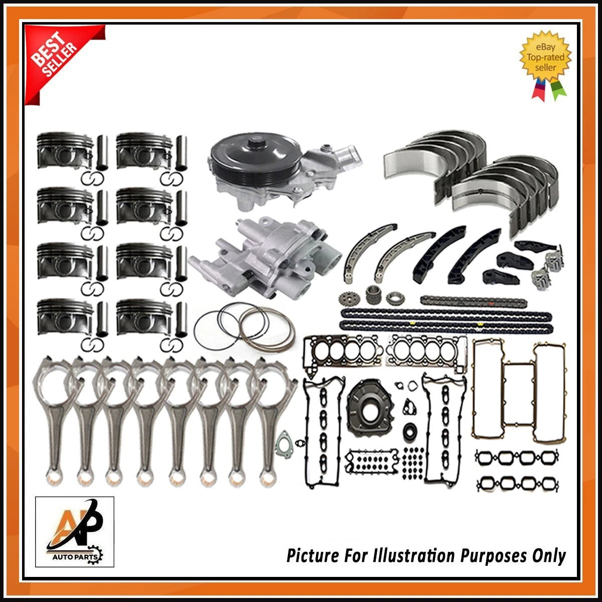 Engine Pistons and Parts Kit for Land Rover Jaguar 5.0 Supercharged (2010–2019)