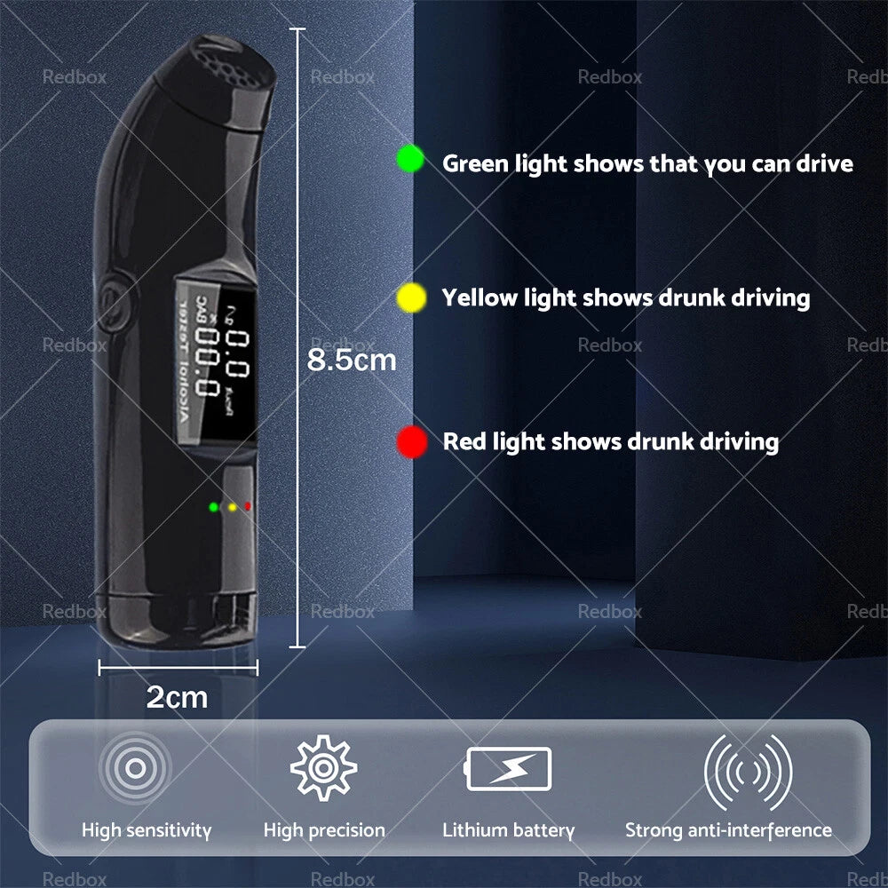 LCD Portable Breath Tester for Personal Use - Alcohol Breathalyser