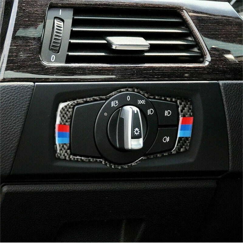 Carbon Fiber Headlight Switch Frame for BMW 3 Series E92 E93 (2005-2012)