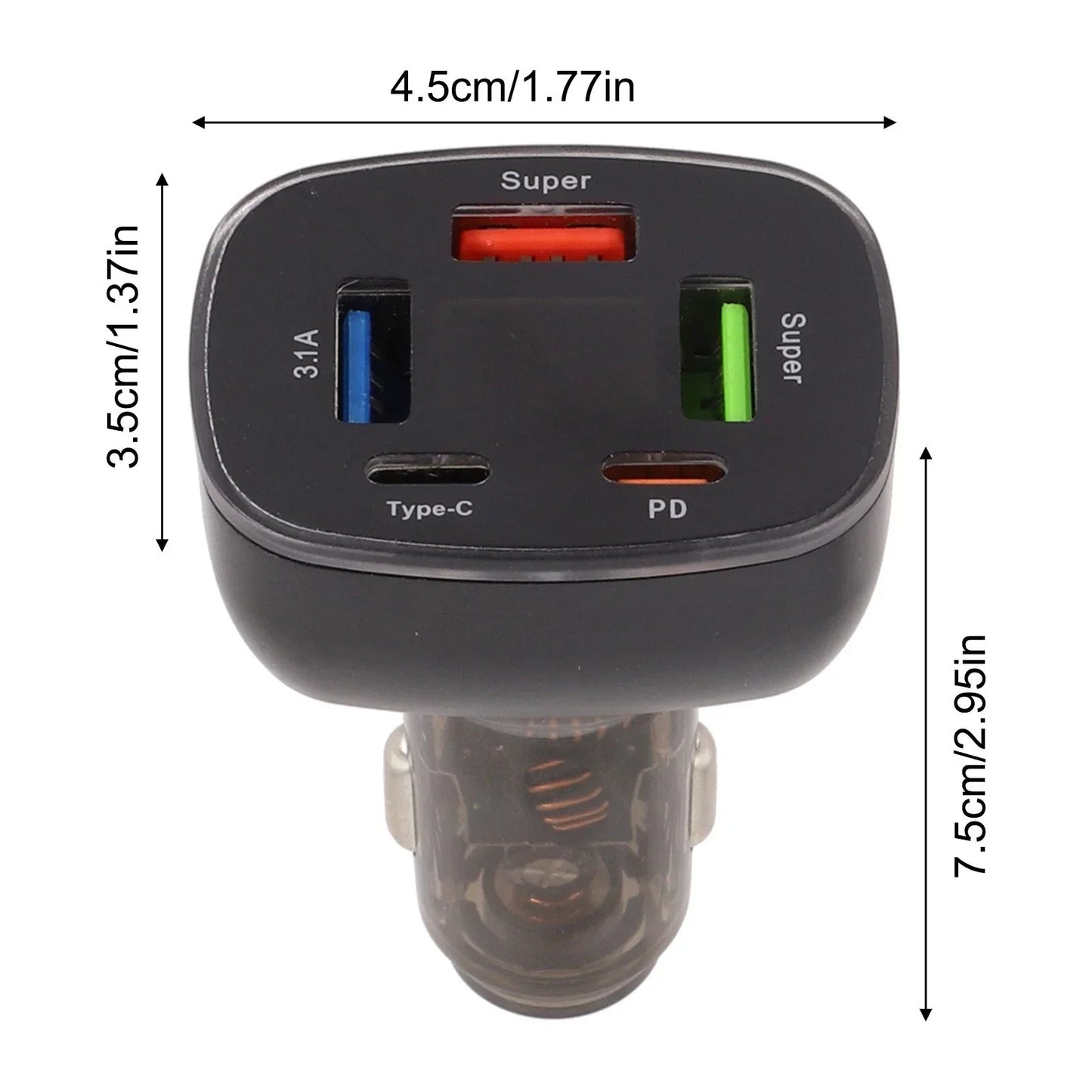 5-Port 95W Car Charger for USB Charger Adapter