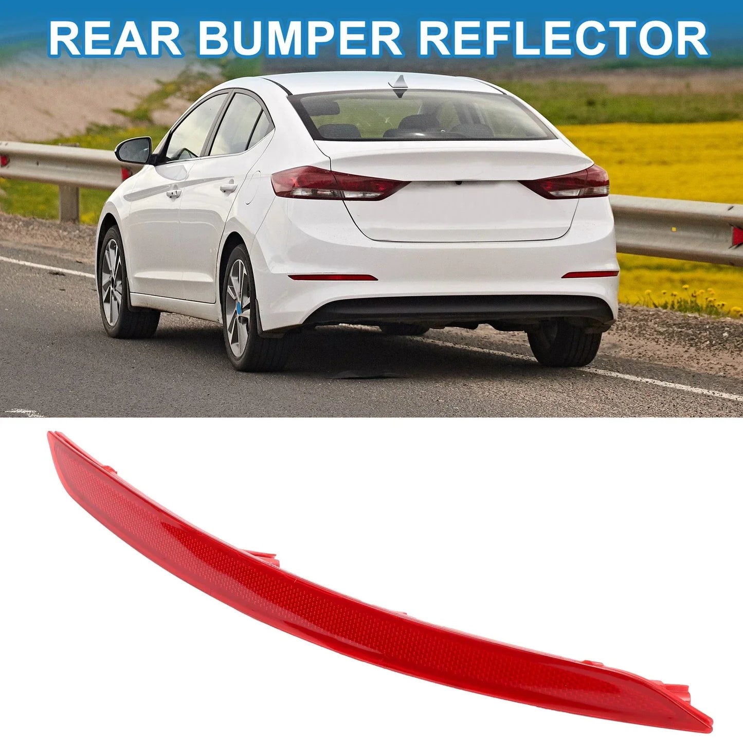 Rear Left Bumper Reflector for Hyundai Elantra (2017-2018) Red