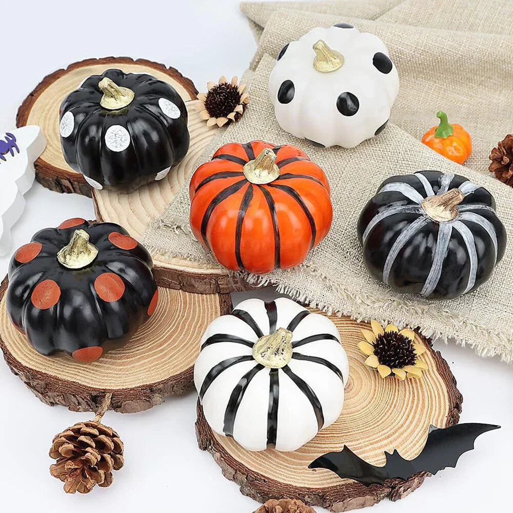 6 x Halloween Pumpkin Indoor Decorations for Home Shop Table Desk