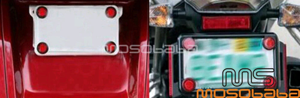 4 Pcs Red Reflectors for Universal Motorcycle License Plate (No Year Specified)