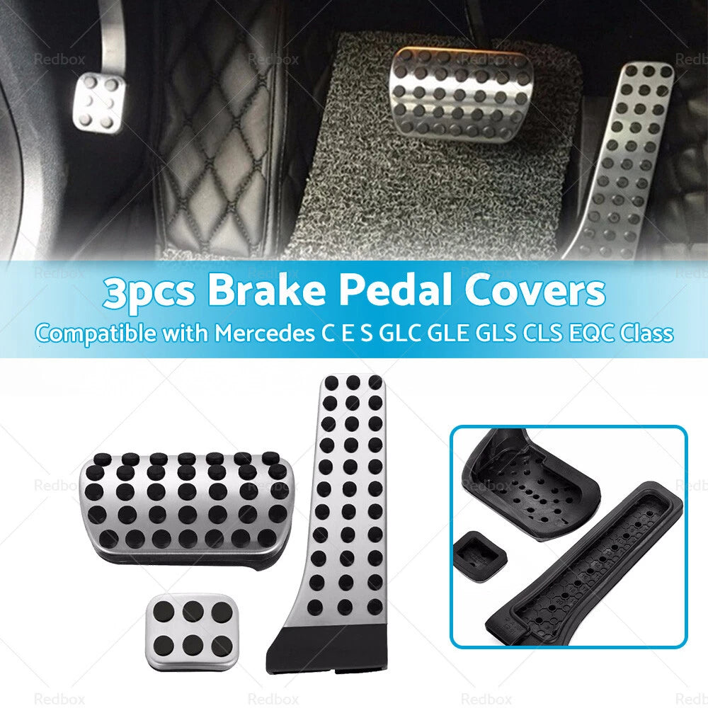 3 x Brake Pedal Pad Covers for Mercedes C E S GLC GLE GLS CLS EQC Class