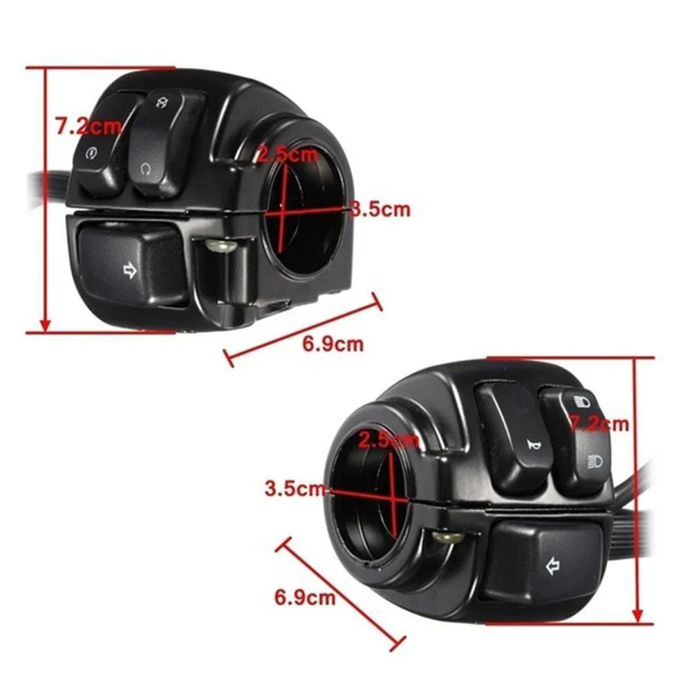 Chrome Handlebar Control Switch Wiring Harness for Harley