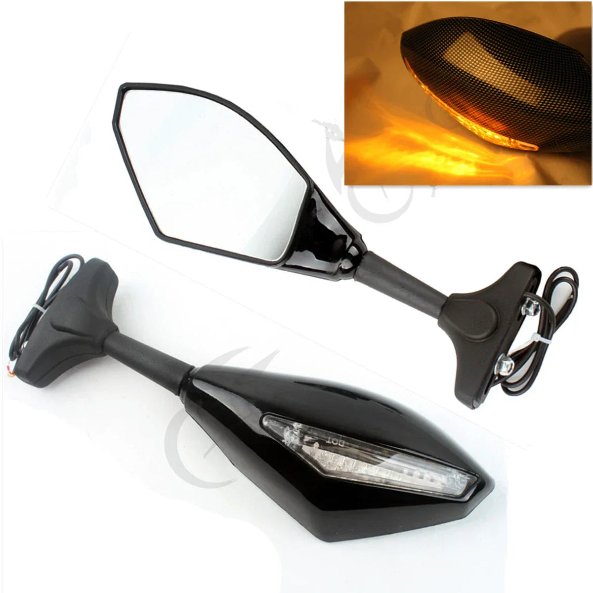 LED Turn Signal Rearview Mirrors for Honda CBR600F3 (95-98), CBR600F4i (01-07)