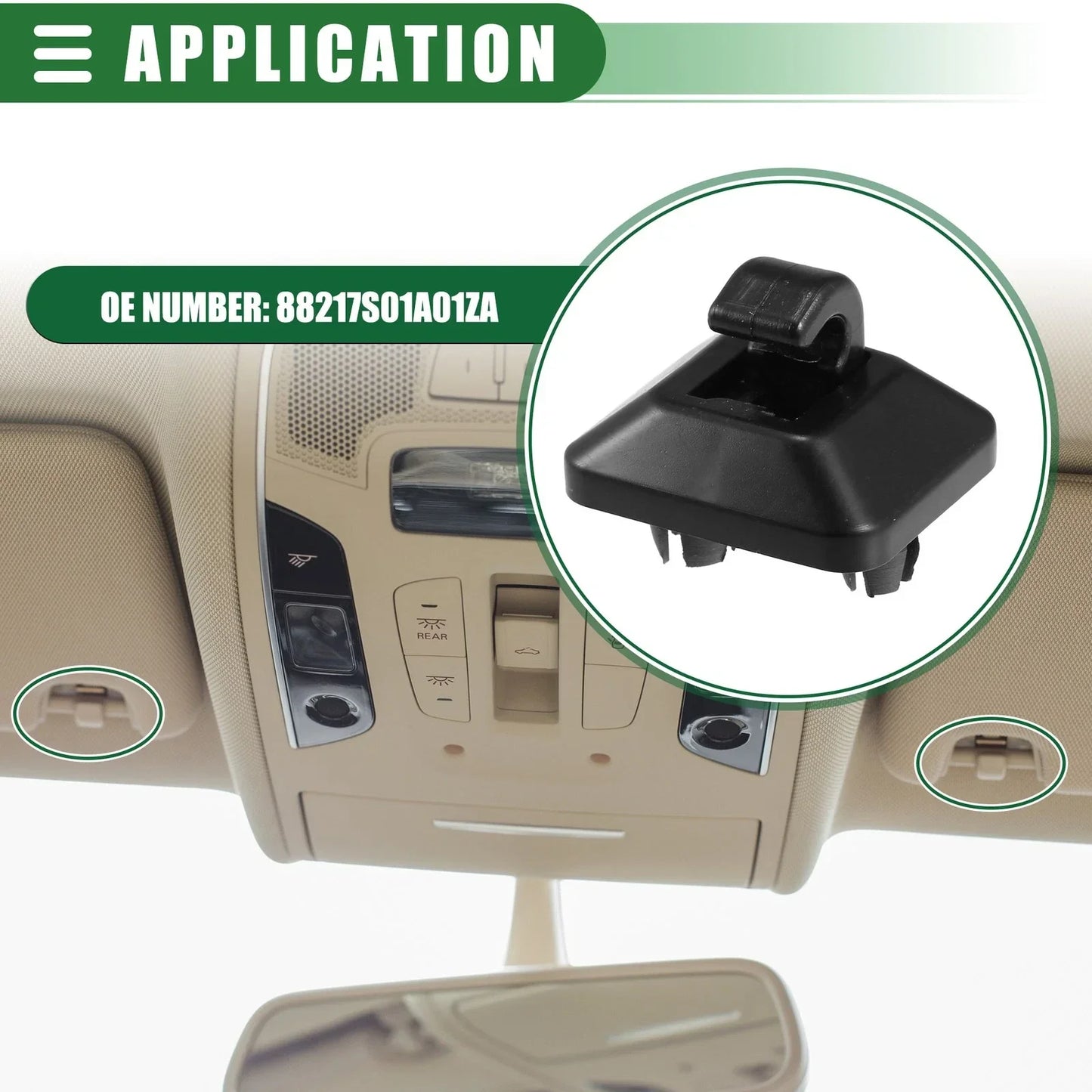 Sun Visor Holder Clip for Honda Accord (1998-2007) - Black