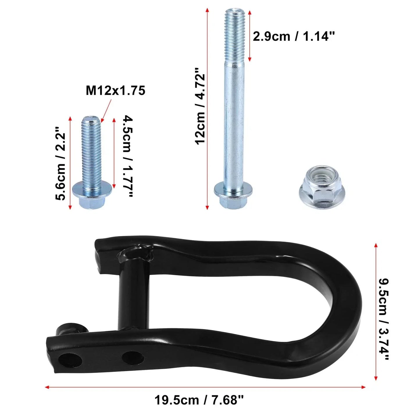 Front Recovery Tow Hook Kit for Chevy Silverado 1500 & GMC Sierra 1500 (2014-2023)