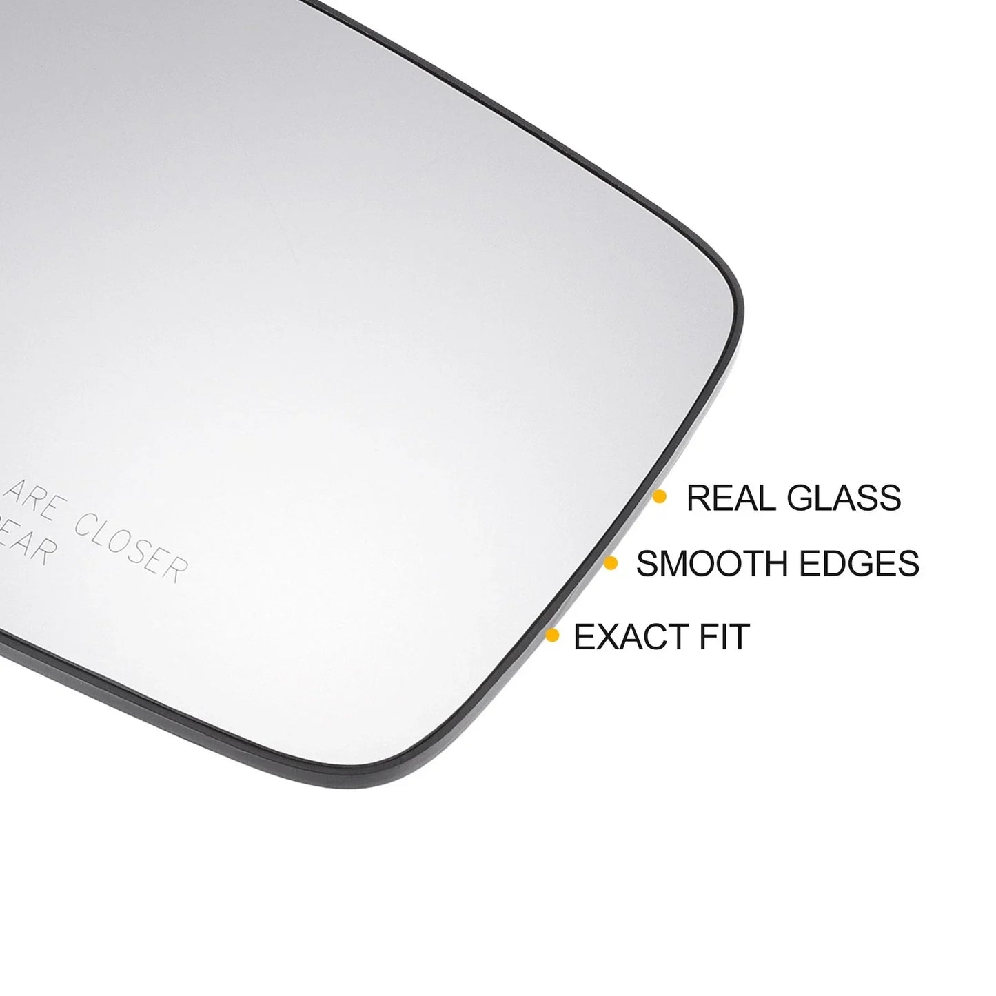 Left Right White Mirror Glass Pair w/ Back Heated for Dodge Ram 1500