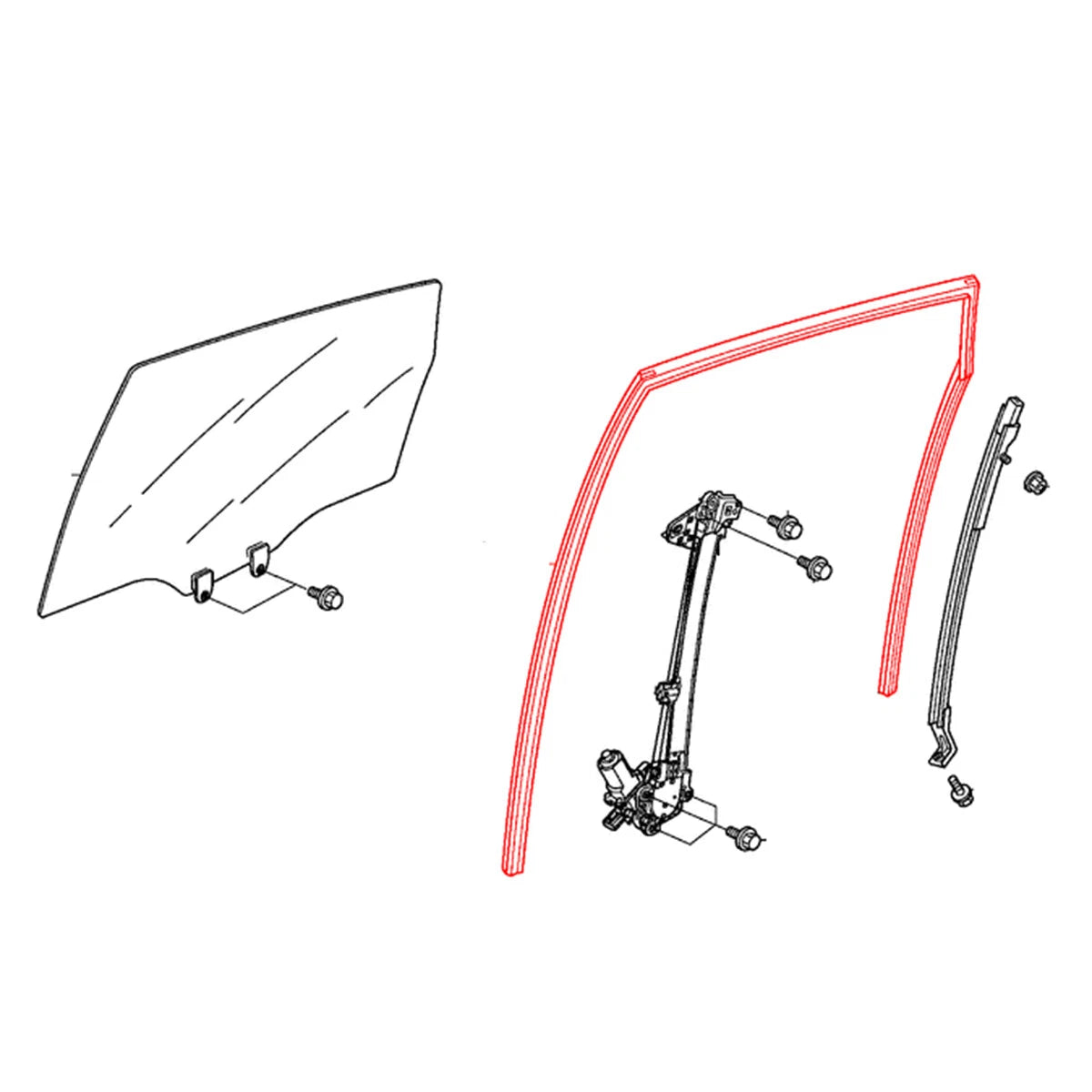 Rear Door Glass Run Channel Seal for Honda CR-V 2007-2011