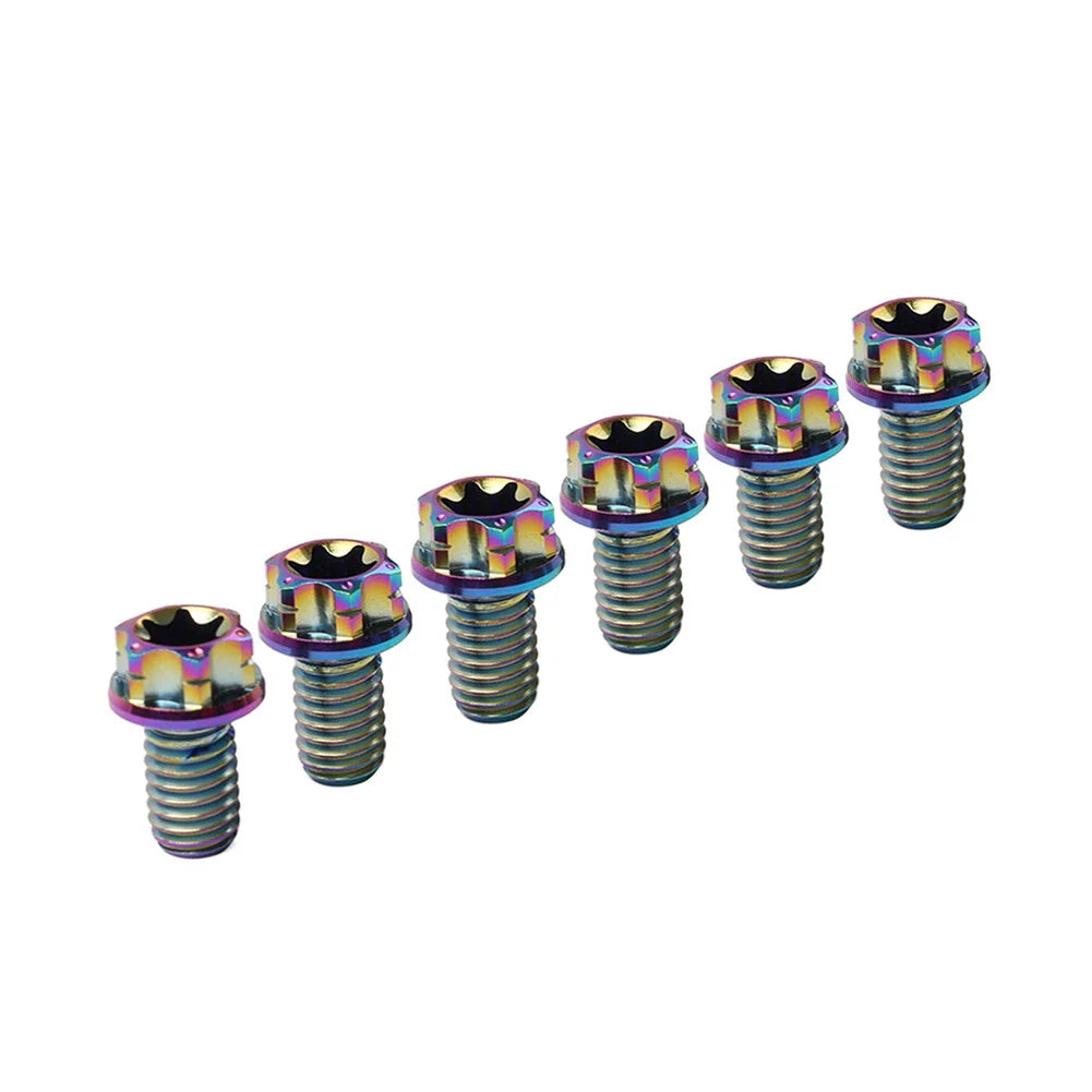 6pcs M6x40mm Titanium Torx Head Flange Bolts for Motorcycle Bicycle