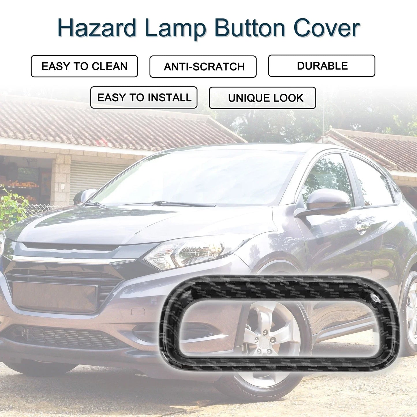 Warning Lamp Button Cover for Honda Vezel RV3 RV4 RV5 RV6 Carbon Fiber Black