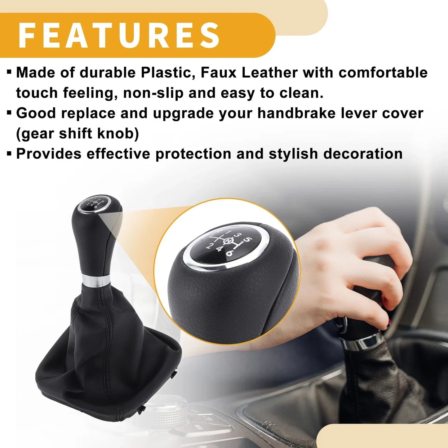 6 Speed Gear Shifter Knob & Cover for Mercedes-Benz C-Class (2000-2007)
