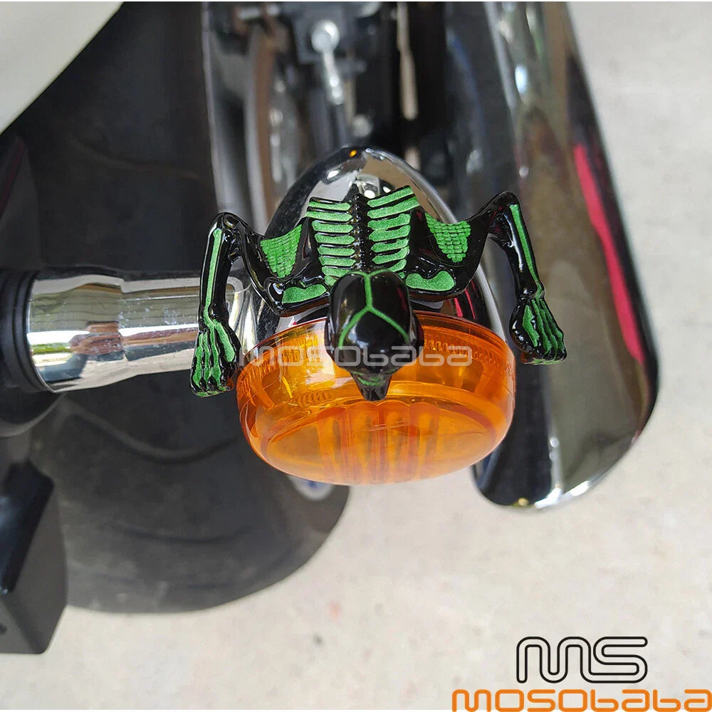 4" Headlight Visor Foglight Skull Ornament for Harley
