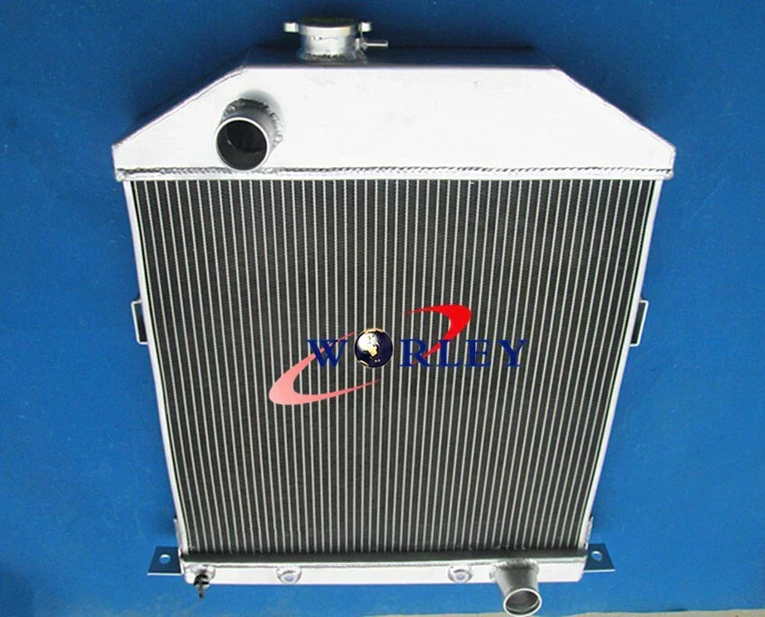 Aluminum Radiator & Fan for 42-48 Ford Mercury Coupe w/ Chevy 3.9L Engine