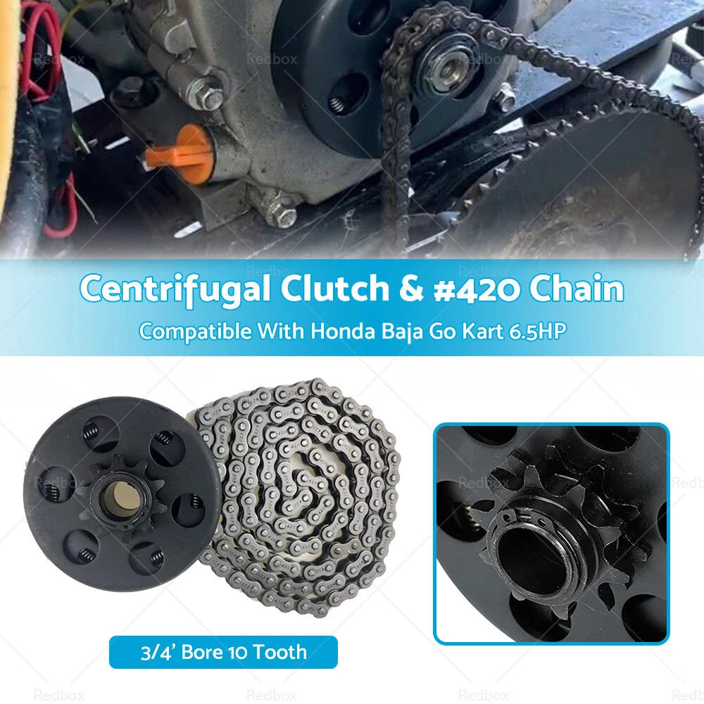 Centrifugal Clutch 3/4" Bore 10 Tooth + #420 Chain for Honda Baja