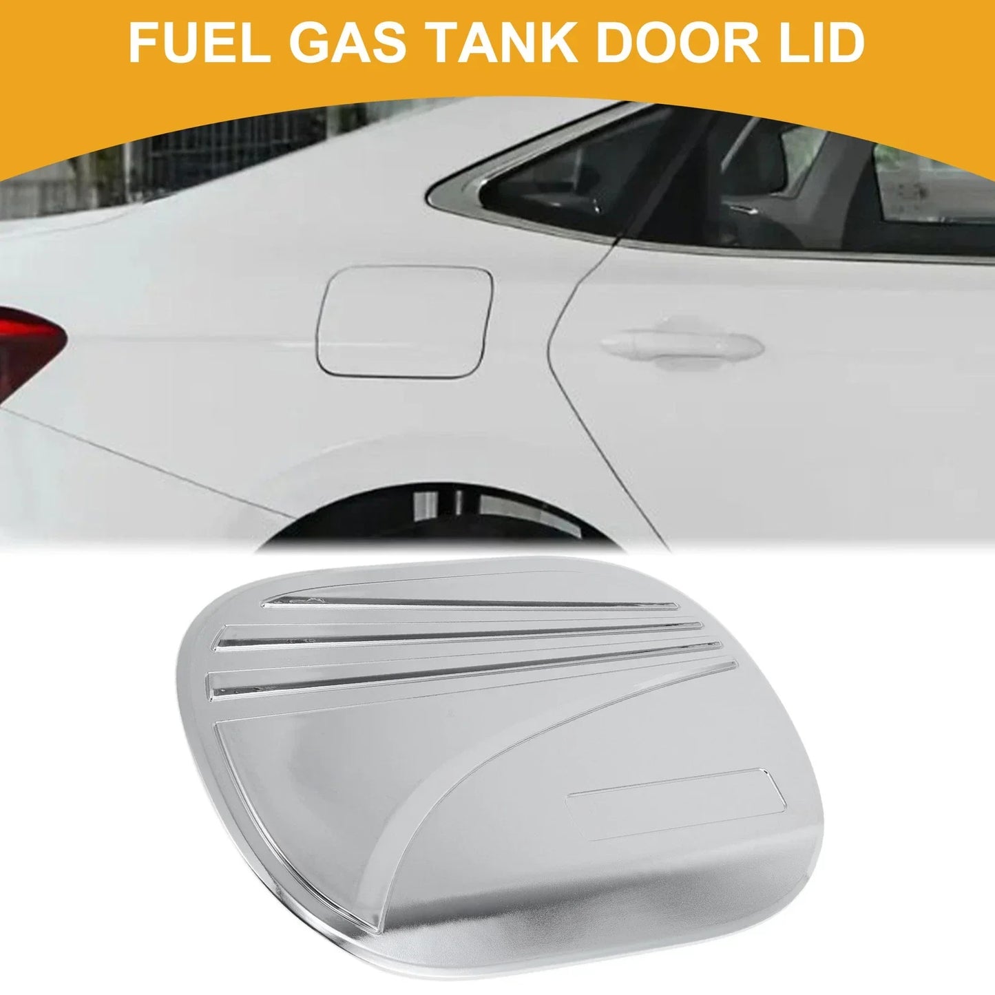 Fuel Tank Door Cap for Hyundai Tucson 2019-2020 Chrome Silver Tone