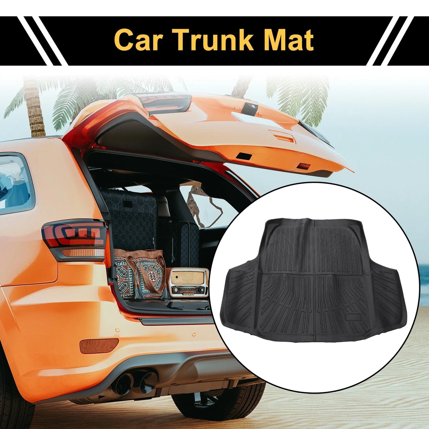 Cargo Liner Rear Trunk Mat for Honda Accord (2023-2024) Stripe Pattern TPE