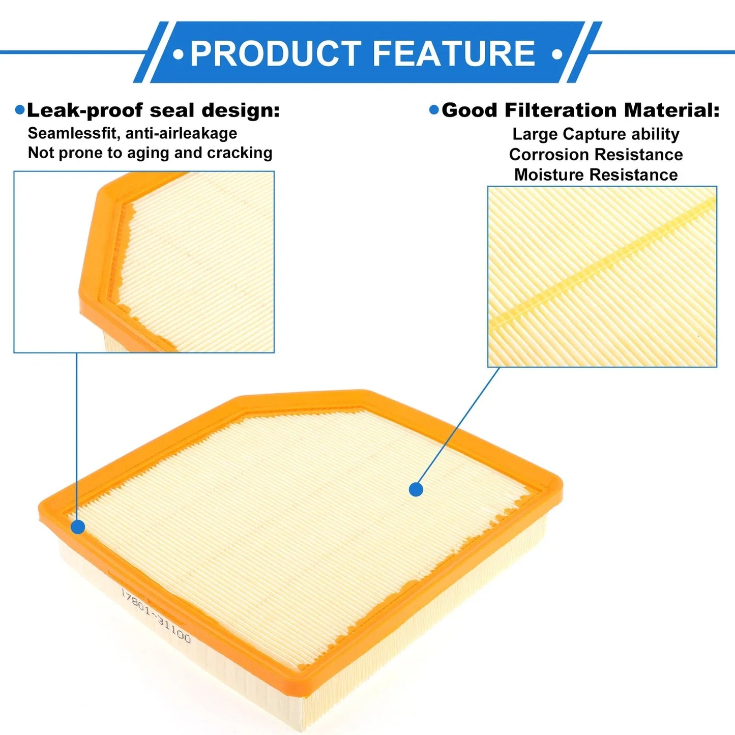 Car Engine Air Filter for Lexus GS200t 2017-2019 (1 Pcs)