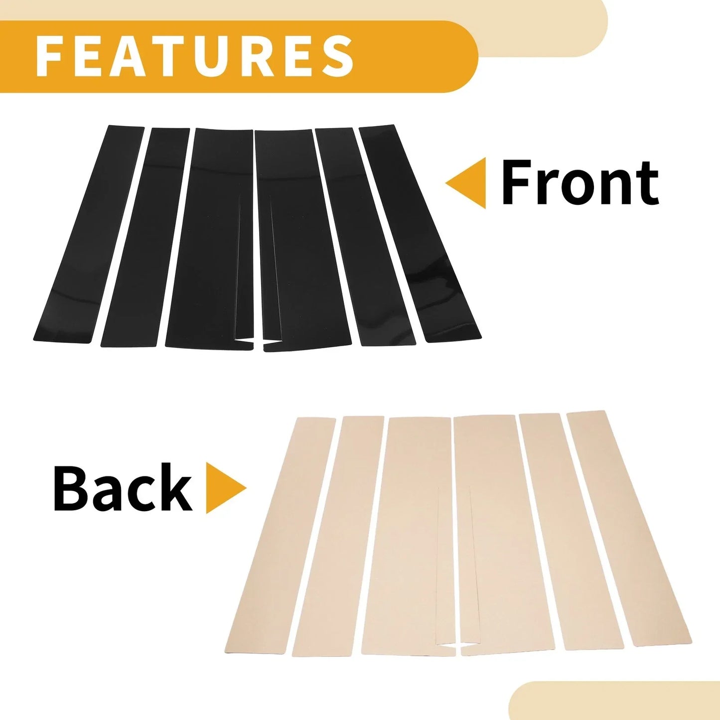 6 Pcs Door Pillar Window Trim for Honda STEPWGN (2022-2024) Black