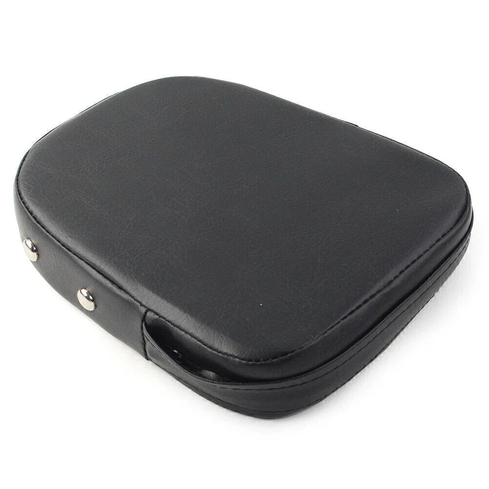 Black Backrest Sissy Bar Cushion Pad for Harley & Suzuki Motorcycles