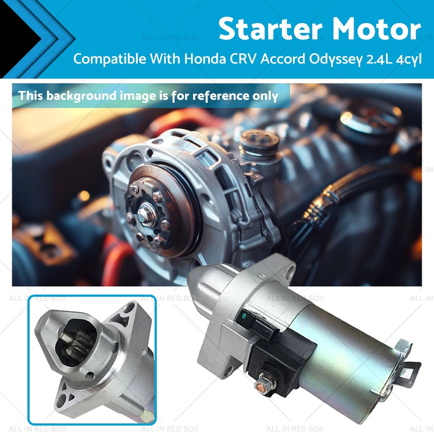 1. 1.6kW Starter Motor for Honda CR-V, Accord (2001-2017, 2003-2007)