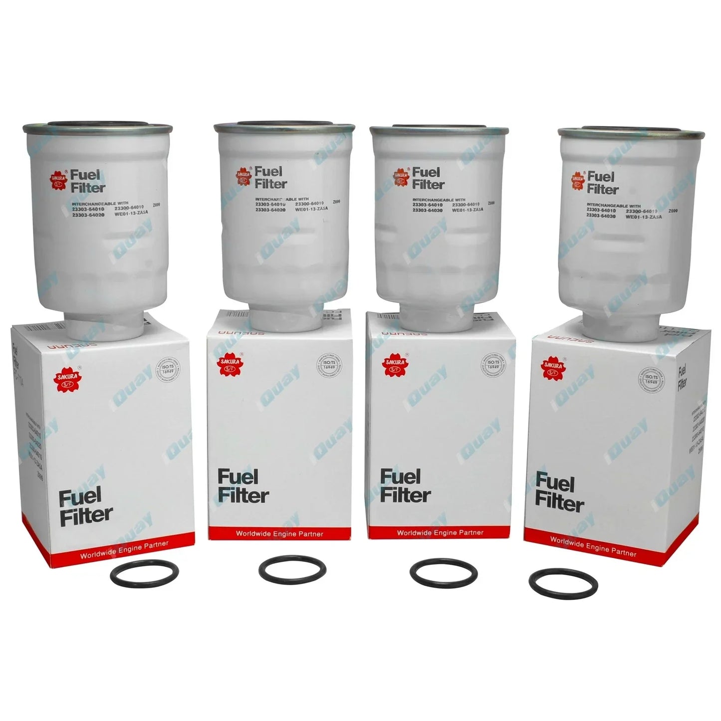 Pack of 4 Diesel Fuel Filters for FC-11190, Interchangeable with Ryco Z699