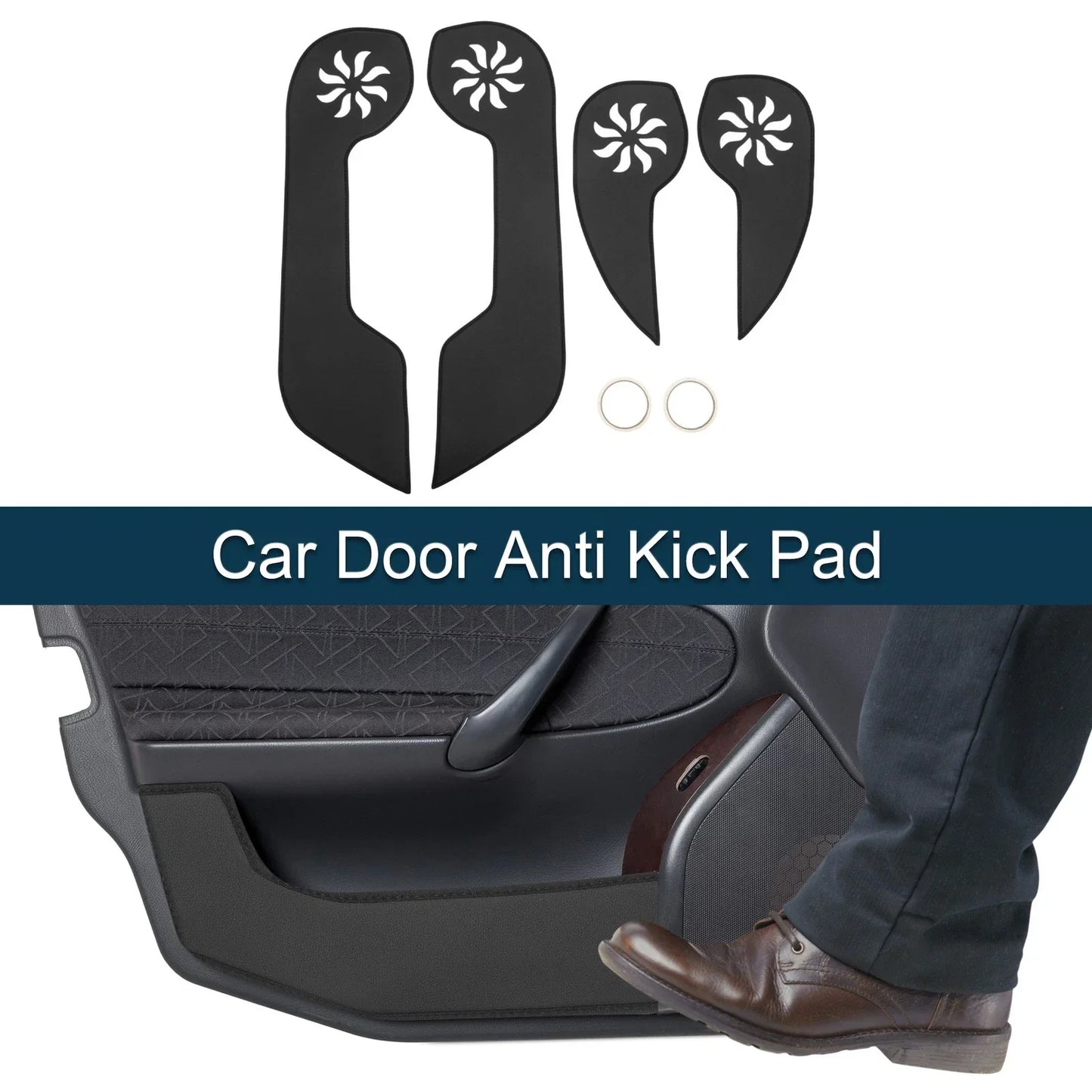 Car Door Anti Kick Pad Sticker Protector for Honda CR-V 2007-2011 Black 1 Set
