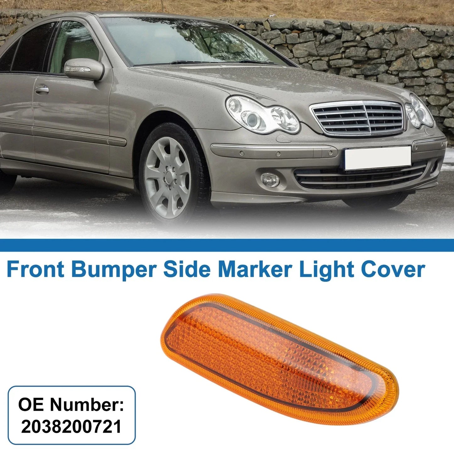 Left Front Bumper Side Marker Light Cover for Mercedes-Benz (2003-2009)