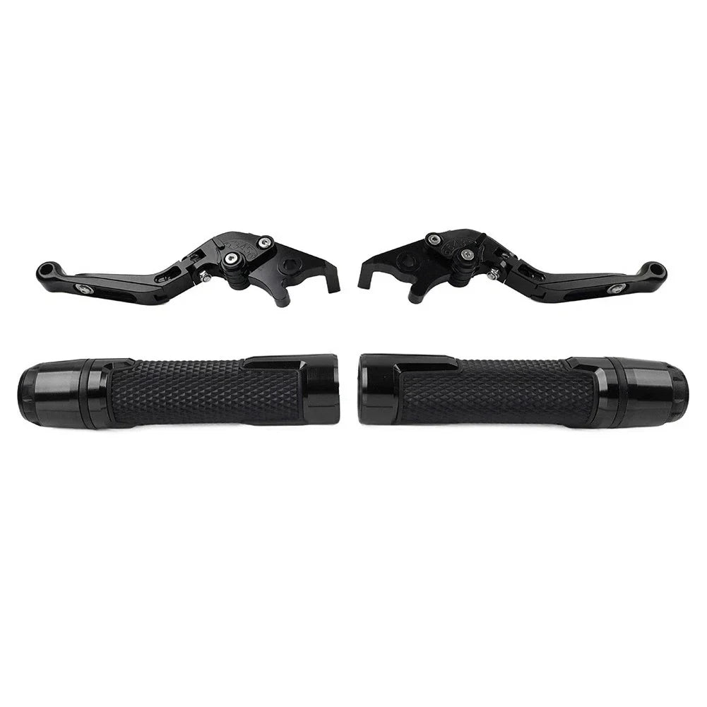 Folding Extendable Brake Clutch Levers & Handlebar Grips for Kawasaki ZX636R (2003-2006)