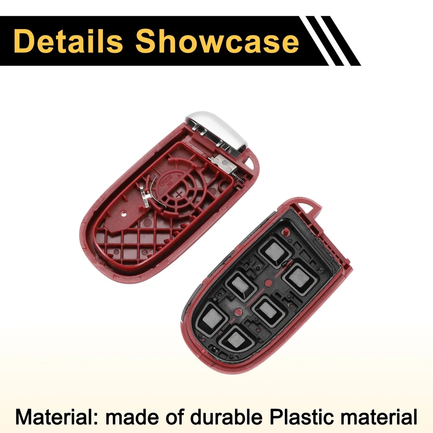 Key Fob Shell Case for Dodge Charger 2016 (2016) - 2 x Button Black Red