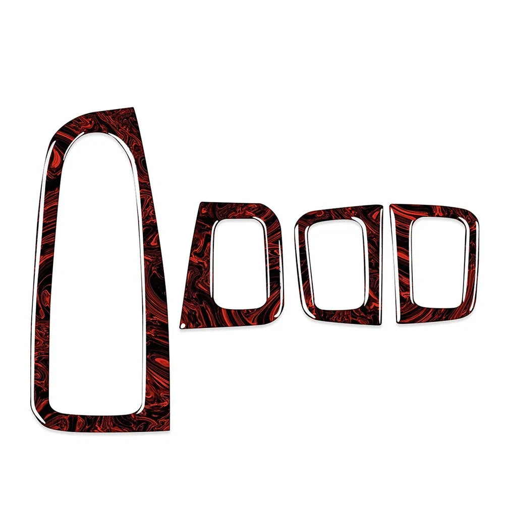 4x Fire Red Door Window Switch Panel Trim for Benz C-Class, GLC-Class (15-23)