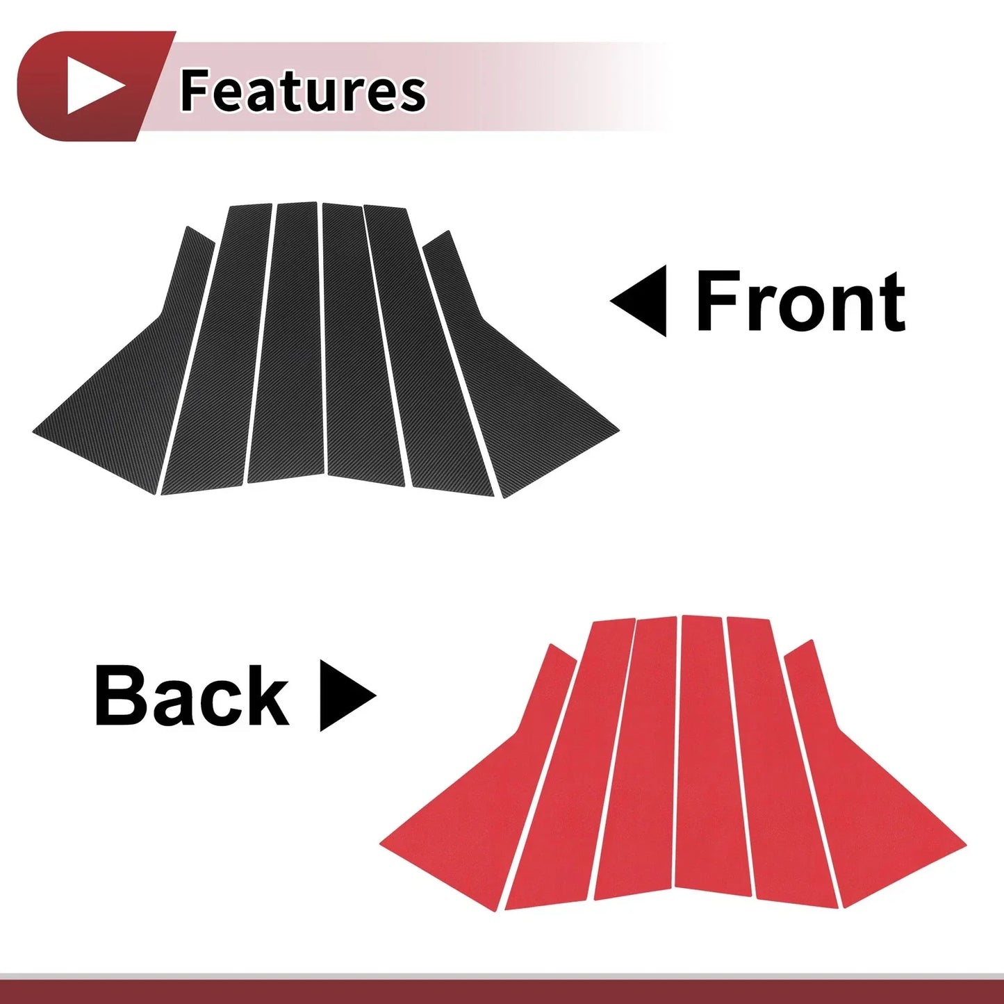 Door Pillar Window Trim for Hyundai IX35 2022-2024 Carbon Fiber Black