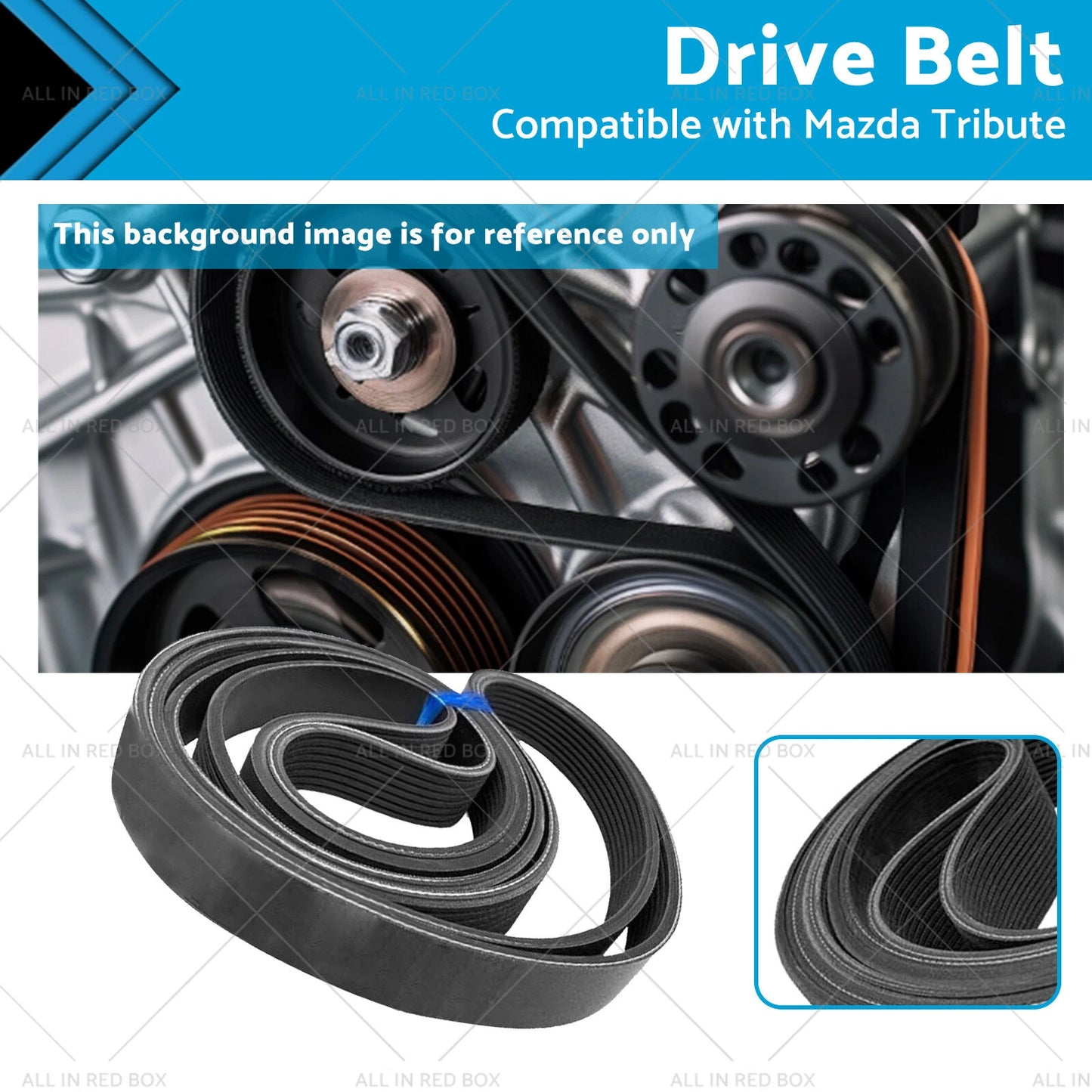 V-Ribbed Serpentine Drive Belt 6PK2185 for Mazda Tribute, Lexus, Ford, Benz