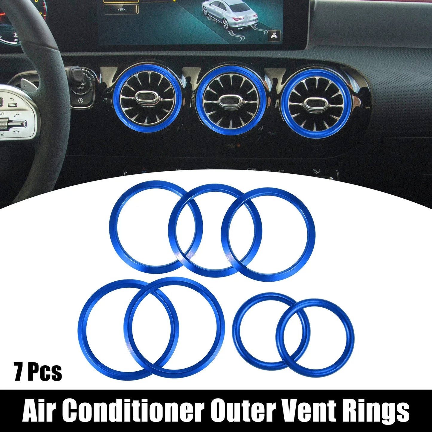 7 x Air Conditioning Outer Vent Rings Covers for Mercedes Benz A-Class