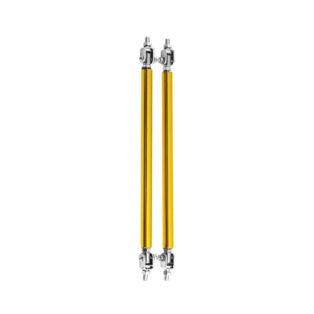 Gold Front Bumper Lip Splitter Strut Rod Tie Support Bar for Universal Car