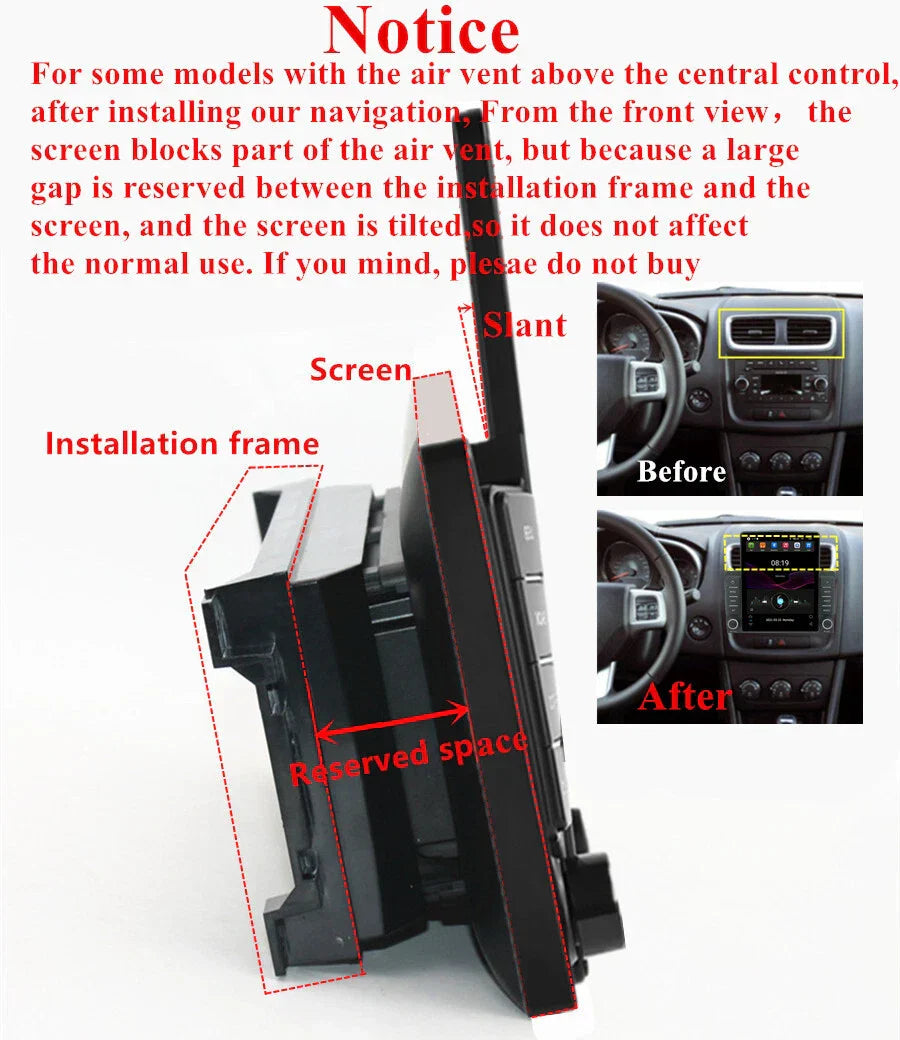 9.5" Vertical Android 10.1 Stereo Radio Player for Jeep Wrangler (2011-2023)